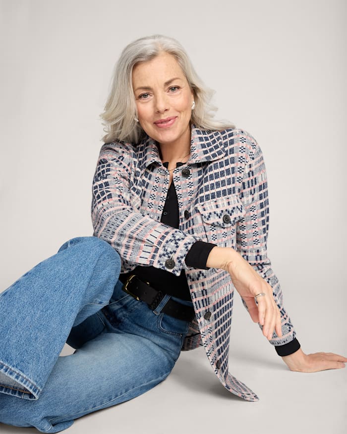 WOMEN'S TEXTURED WOOL SHIRT JACKET